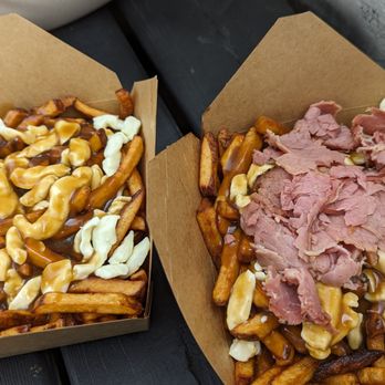 Nom Nom Nom Poutine - Traditional (L) and Smoked Meat (R) - Poutineries Near Me - Toronto, Ontario