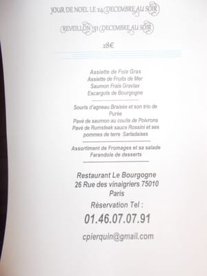 Menu photo 1 Le Bourgogne "Chez Maurice" Paris, 75 Menu photo 1 Le Bourgogne "Chez Maurice" Paris, 75