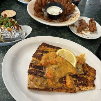 Doc's Fish Camp & Grill - Pan-Fried Tilapia with cajun hollandaise sauce - Seafood Near Me - Marble Falls, Texas