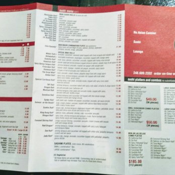 Mon Jin Lau - Other side of take out menu. - Asian Fusion Near Me - Troy, Michigan