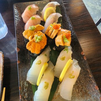 Sushi Hon - Yellowtail, kampachi, uni, antimony and halibut - Sushi Bars Near Me - Los Angeles, California Sushi Hon - Yellowtail, kampachi, uni, antimony and halibut - Sushi Bars Near Me - Los Angeles, California