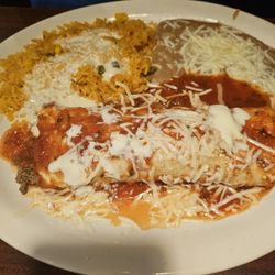 Fiesta Mexicana - Enchilada dinner with rice and beans