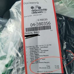 Dependable Cleaners - RIDICULOUS pricing.