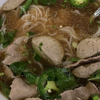 Pho & Grill - Large F9. Eye of Round Steak and Beef Meatball Noodle Soup. - Vietnamese Near Me - Fort Worth, Texas Pho & Grill - Large F9. Eye of Round Steak and Beef Meatball Noodle Soup. - Vietnamese Near Me - Fort Worth, Texas
