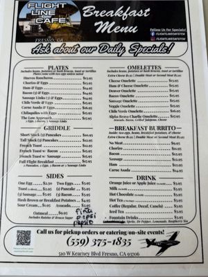 Menu photo 3 Flight Line Café Fresno, CA