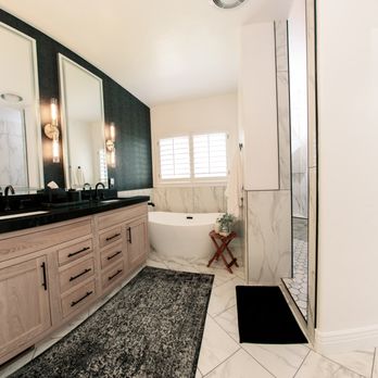 Top Tier Remodeling and Design - Luxury primary bathroom remodel featuring custom cabinetry, a freestanding tub, and a spa-inspired design. - General Contractors Near Me - Ogden, Utah Top Tier Remodeling and Design - Luxury primary bathroom remodel featuring custom cabinetry, a freestanding tub, and a spa-inspired design. - General Contractors Near Me - Ogden, Utah