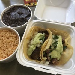El Taco Loco - Tacos, lengua & carnitas with rice & beans...(PS about $7 total)