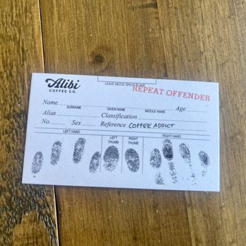Alibi Coffee - Stamp card - Coffee & Tea Near Me - Los Angeles, California