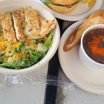 Porto's Bakery & Cafe - Cilantro Caesar salad, black bean soup and steak torta - Bakeries Near Me - Glendale, California Porto's Bakery & Cafe - Cilantro Caesar salad, black bean soup and steak torta - Bakeries Near Me - Glendale, California