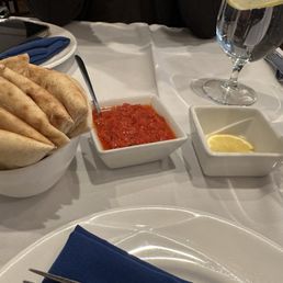 Complimentary bread with dip