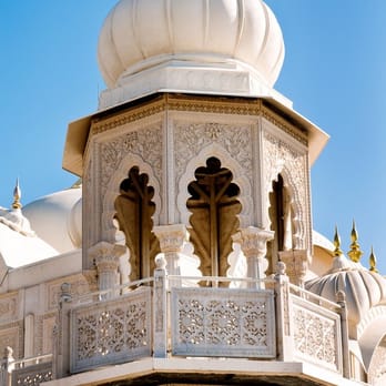 Shri Shri Radha Krishna Temple - Close-up of temple architecture. - Hindu Temples Near Me - Spanish Fork, Utah