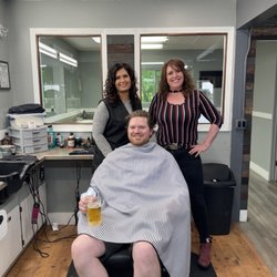 Bighorn Barber Shop - The ladies and a happy customer!