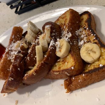 Beach Plum Kitchen - Coconut - Almond Crusted French Toast - New American Near Me - Carlsbad, California Beach Plum Kitchen - Coconut - Almond Crusted French Toast - New American Near Me - Carlsbad, California