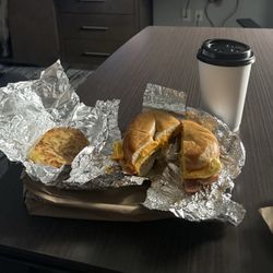 Beach Bagels & Subs - The Heart Attack, Hashbrown, Coffee