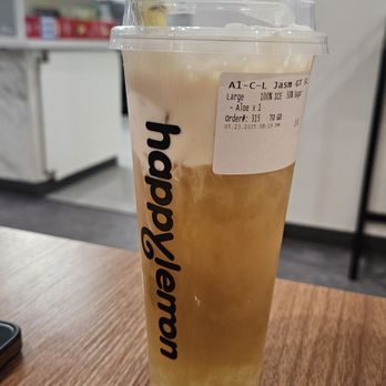 Happy Lemon - Jasmin tea with cheese foam and aloe - Bubble Tea Near Me - Tucson, Arizona Happy Lemon - Jasmin tea with cheese foam and aloe - Bubble Tea Near Me - Tucson, Arizona
