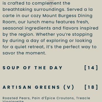 Emerald Lake Lodge - menu - Hotels Near Me - Field, British Columbia