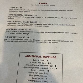 Fujiwara - Menu - Ramen Near Me - Dublin, California Fujiwara - Menu - Ramen Near Me - Dublin, California