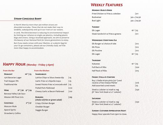 Menu photo 7 Elk & Oarsman Banff, AB Menu photo 7 Elk & Oarsman Banff, AB