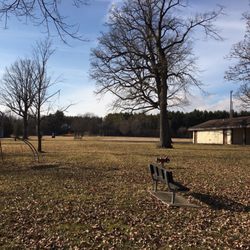 Kewaskum Kiwanis Community Park - Vintage jungle gym baseball and covered picnic