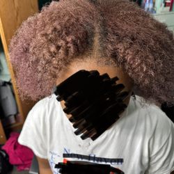 The Curly Hair Salon by Luvena Leslie - What I ended up with after the SEMI PERMANENT color washed out..
