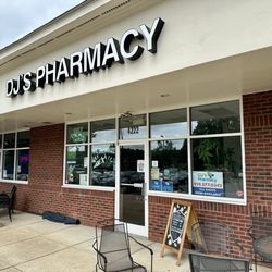 DJ's Pharmacy - Outside/entrance, posted Oct 2026.