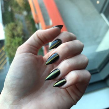 Savannah Nails - Stiletto acrylics w/cats eye gel - Nail Salons Near Me - Portland, Oregon Savannah Nails - Stiletto acrylics w/cats eye gel - Nail Salons Near Me - Portland, Oregon
