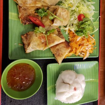 Saigon Baguette - Smashed egg rolls, doesn't look like #11 in my menu board pic. Microwaved hard pork bun, not steamed. - Vietnamese Near Me - Stockholm, Alberta