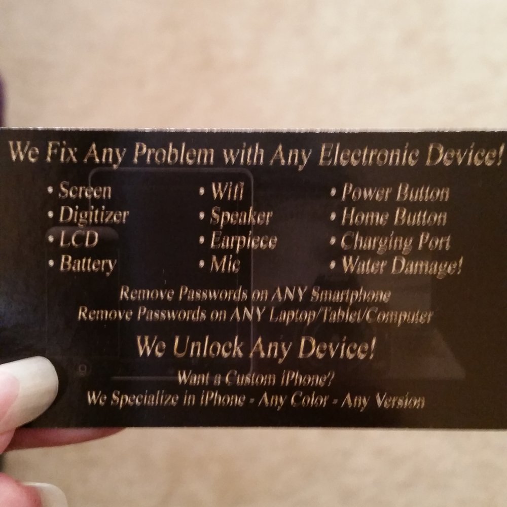 FoneStar Repair - Back of Card...More Info. :) - Electronics Repair Near Me - Las Vegas, Nevada FoneStar Repair - Back of Card...More Info. :) - Electronics Repair Near Me - Las Vegas, Nevada