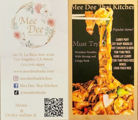 Menu photo 7 Mee Dee Thai Kitchen Los Angeles, CA