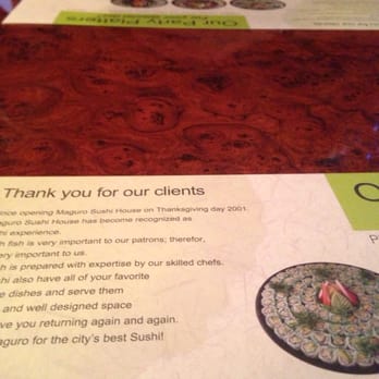 Maguro Sushi House - I don't care for these placemats. - Japanese Near Me - Ramsey, New Jersey Maguro Sushi House - I don't care for these placemats. - Japanese Near Me - Ramsey, New Jersey