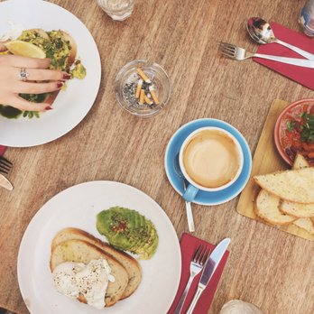 Father Carpenter Coffee Brewers - Vegan beans, 2 poached eggs with a half spiced avocado and avocadotoast with poached egg as well - Coffee & Tea Near Me - Berlin, BE