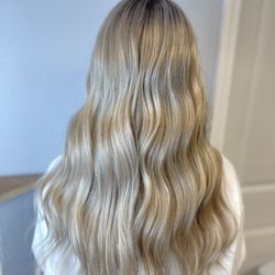 Soft blonde hair