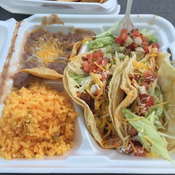 California Taco Shop - 2 taco combo - rice and beans were so good!! - Mexican Near Me - Pawtucket, Rhode Island
