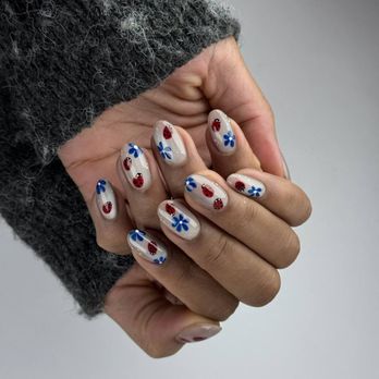 Nail Fairy - Hard gel Manicure with hand-painted nail art. Done in E-File technicue (Russian Manicure) - Nail Salons Near Me - New York, New York Nail Fairy - Hard gel Manicure with hand-painted nail art. Done in E-File technicue (Russian Manicure) - Nail Salons Near Me - New York, New York
