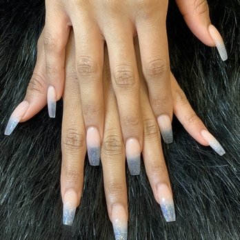 iNails Alpharetta - Acrylic ombré w/ sparkle tips - Nail Salons Near Me - Alpharetta, Georgia