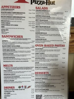Menu photo 1 Pizza Hut Eaton, OH