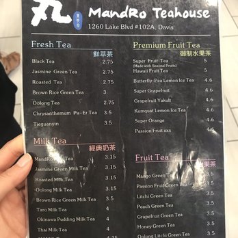 MandRo Teahouse - Menu - Bubble Tea Near Me - Davis, California MandRo Teahouse - Menu - Bubble Tea Near Me - Davis, California