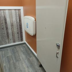 Pizza Ranch - The handicapped restroom door opens to the outside (No, there was no one besides me in the restroom while I took this picture )