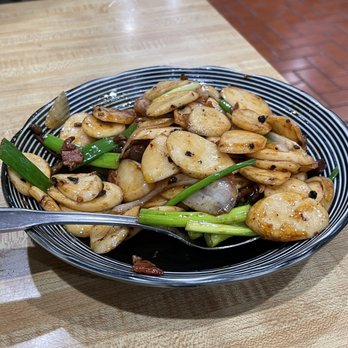 Shanghai Dumpling King - Rice cake with bacon!  Salty savory. - Dim Sum Near Me - San Francisco, California