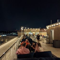 Apothecary Lounge - View of the patio from the farthest booth