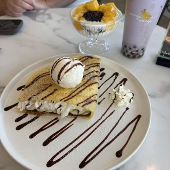 Mango Mango Dessert - Crepe with Whipped Cream and Chocolate Syrup /banana and Nutella - Desserts Near Me - Newark, Delaware