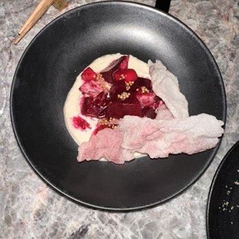 Animae - beet salad with asian pear, tofu ricotta, chicory - Asian Fusion Near Me - San Diego, California