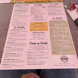 Brunch menu Brunch menu