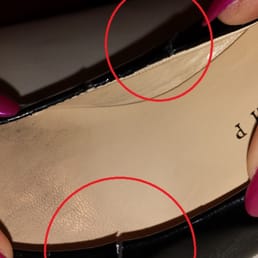 he cut into my shoes and denied it! theres no way i sent these in like that, or would want shoes like this to be worked on.