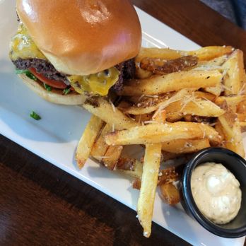 Hot Dog and Hamburger Haven - The Haven burger and fries. - Burgers Near Me - Dunn, North Carolina