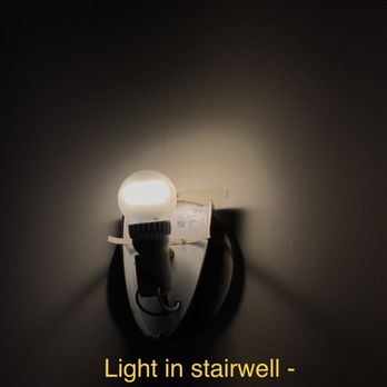 Waterbird Inn - Stairwell light missing cover - Hotels Near Me - Chesterton, Indiana Waterbird Inn - Stairwell light missing cover - Hotels Near Me - Chesterton, Indiana