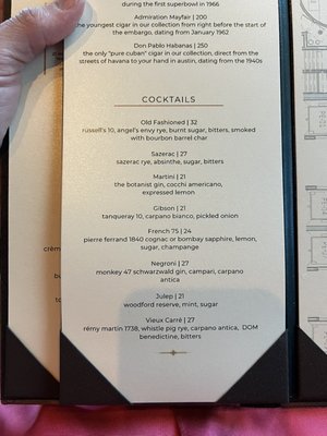 Menu photo 2 Room 725 Austin, TX