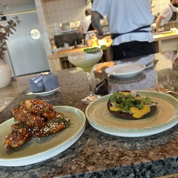 Lotte - Korean bbq wings and scallop ceviche tostada - New American Near Me - Wichita, Kansas Lotte - Korean bbq wings and scallop ceviche tostada - New American Near Me - Wichita, Kansas