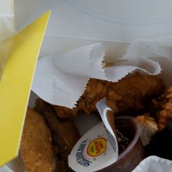 Spinx - Chicken tenders and Sweet Baby Rays dipping sauce.