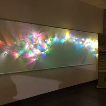 Indianapolis Central Public Library - Cool lights when entering the elevator bank from the parking garage - Libraries Near Me - Indianapolis, Indiana